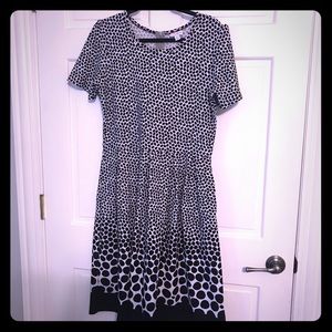 Black and White Lularoe Dipped Amelia Dress
